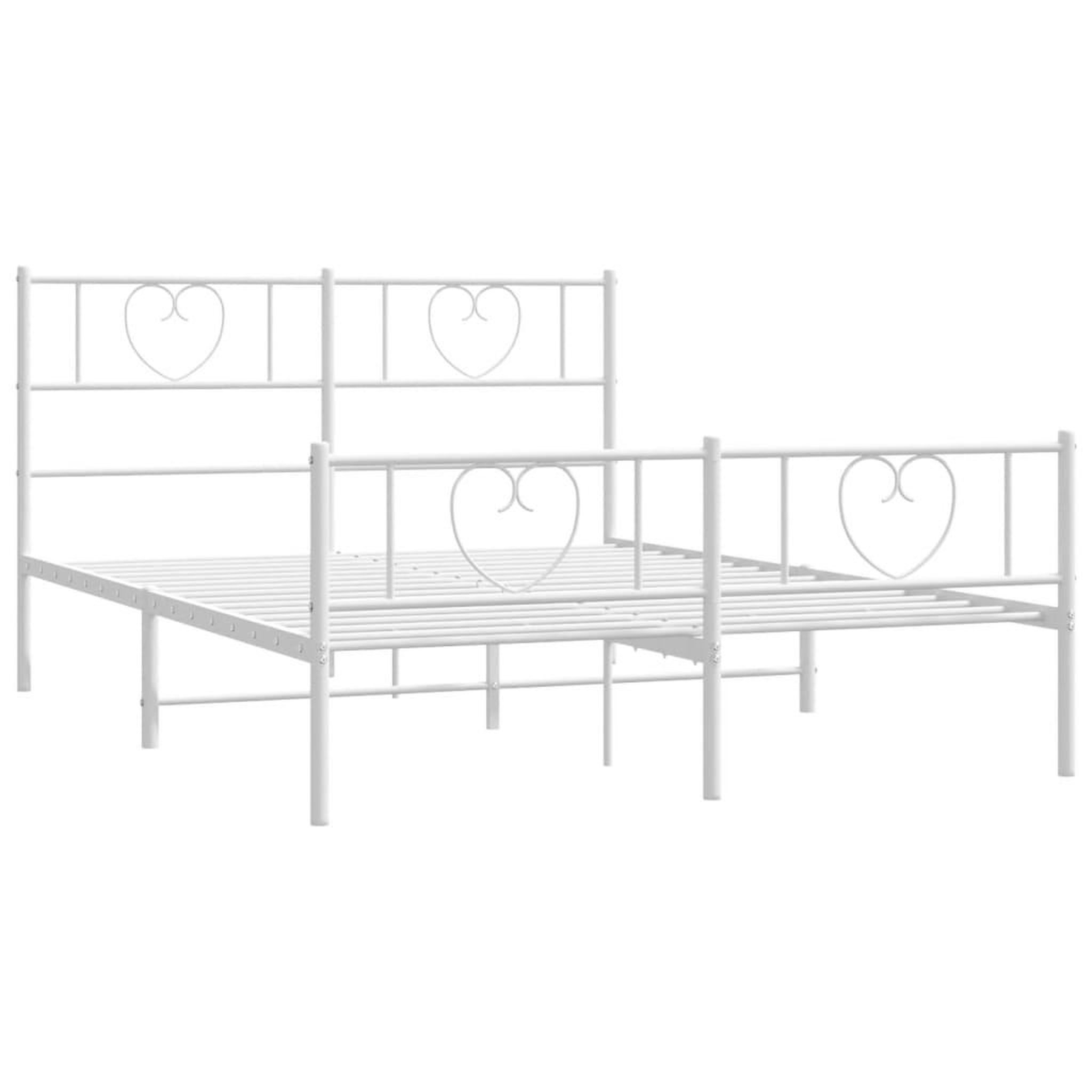 Voir la diapositive 5 : VIDAXL Cadre de lit metal sans matelas et pied de lit blanc 140x190 cm