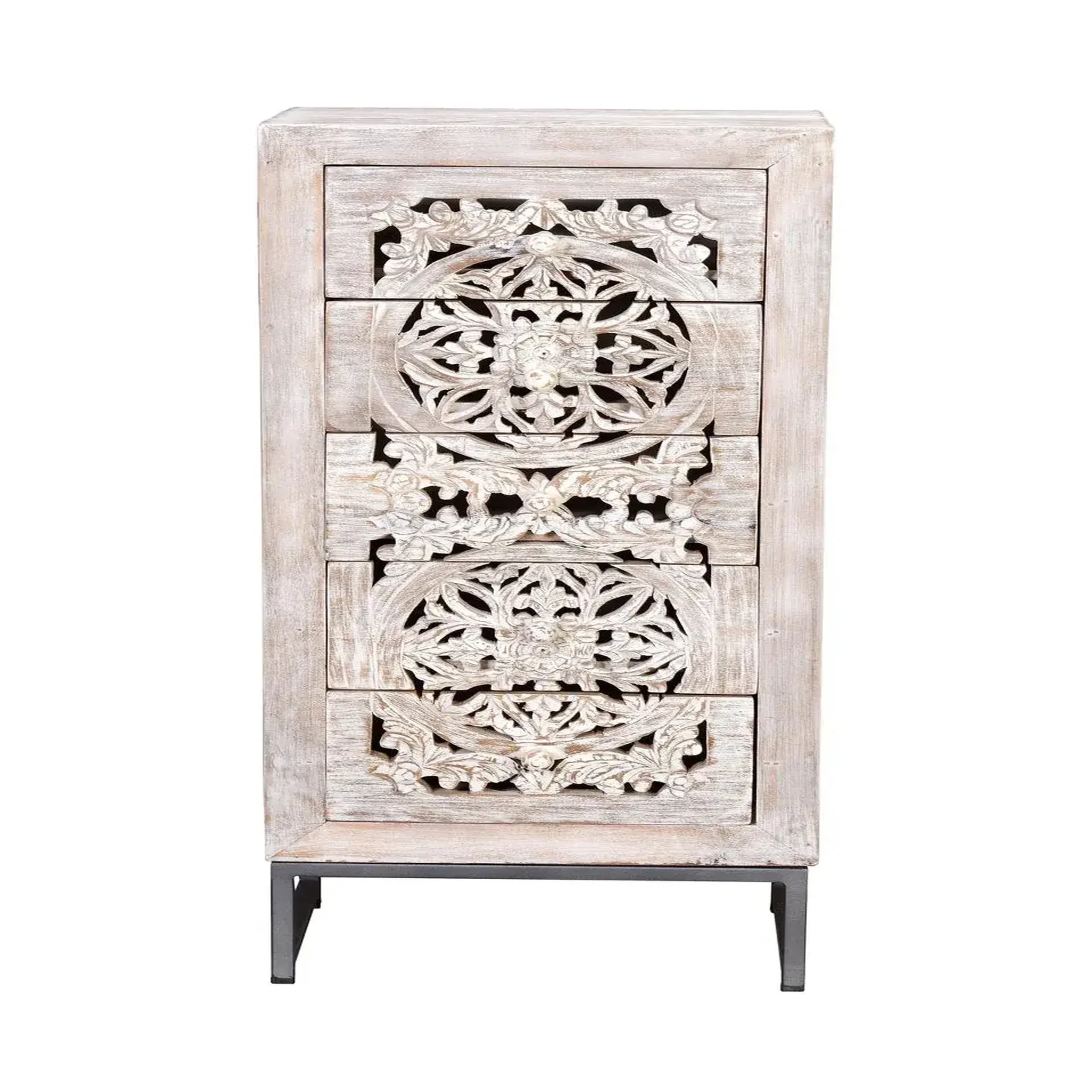 GINER Y COLOMER SL Chiffonnier en bois de manguier 45 cm style ethnique boho sculpté