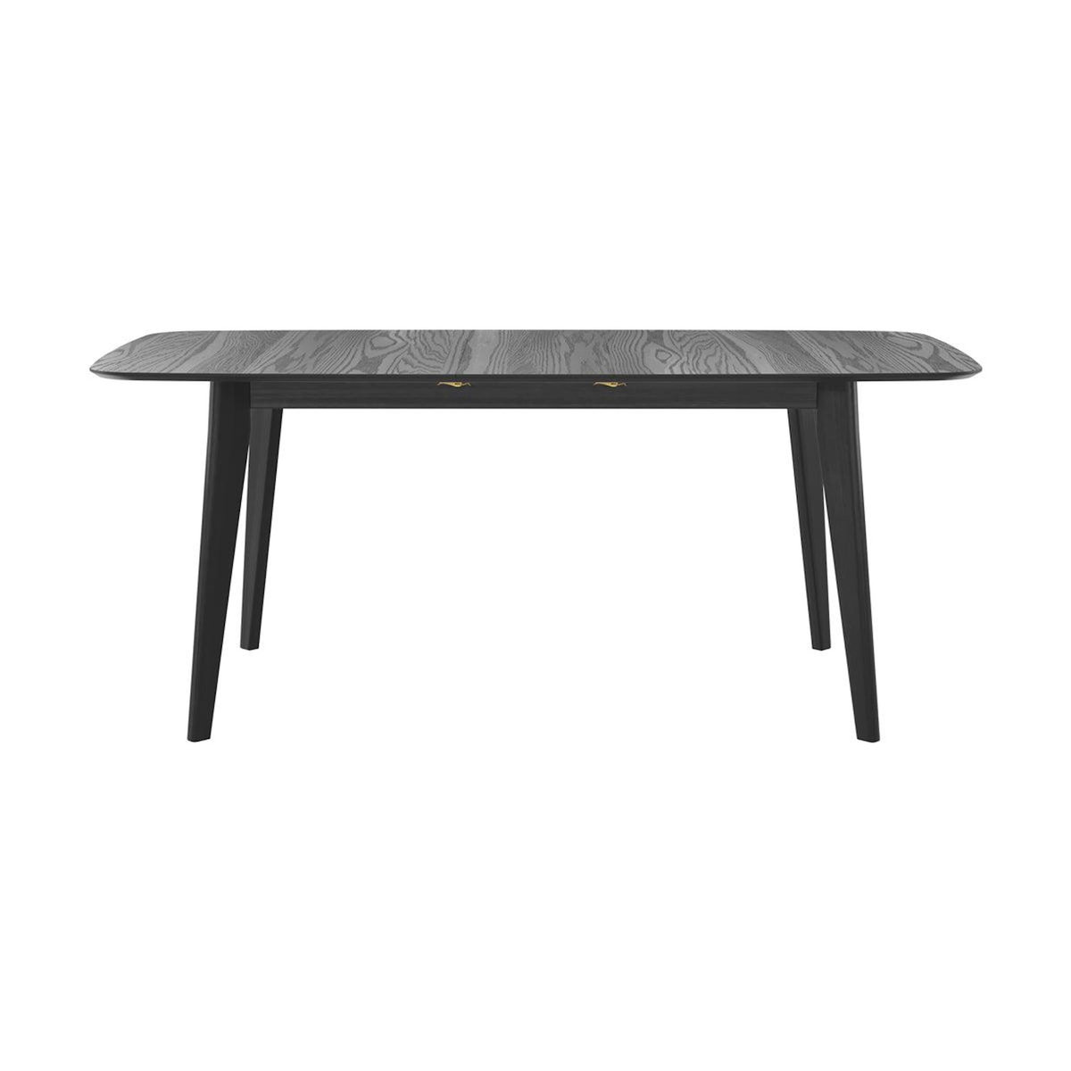 Rendez vous déco Table rectangulaire 4/6 personnes extensible en bois noir 150/180 cm-Oman