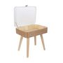 Voir la diapositive 3 : The Home Deco Factory Table de chevet vintage Elin - L. 40 x H. 54 cm - Blanc
