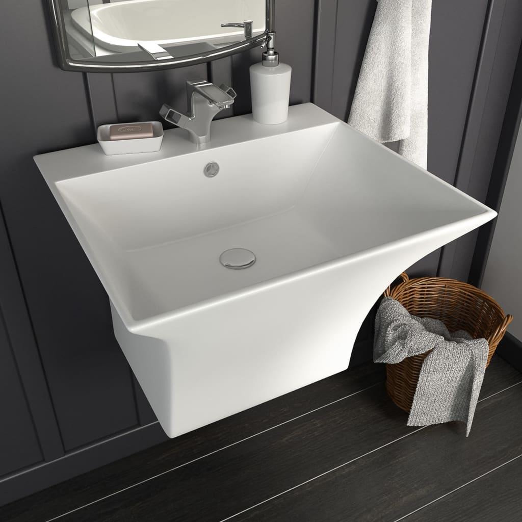 VIDAXL Lavabo mural Ceramique Blanc 500 x 450 x 410 mm