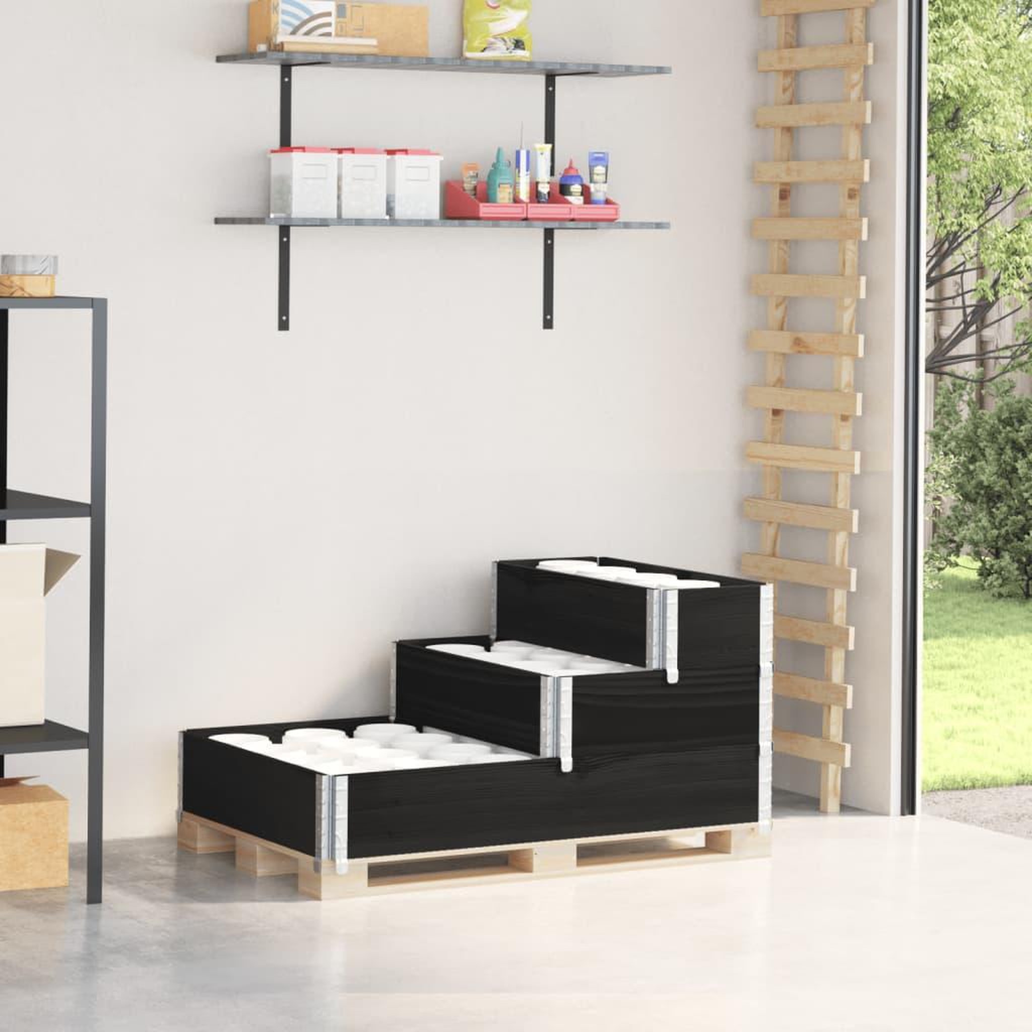 VIDAXL Lit sureleve a 3 niveaux noir 120x80 cm bois de pin massif