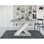 Voir la diapositive 5 : BEST MOBILIER Tosca - table à manger extensible - gris et blanc - 4 à 6 personnes