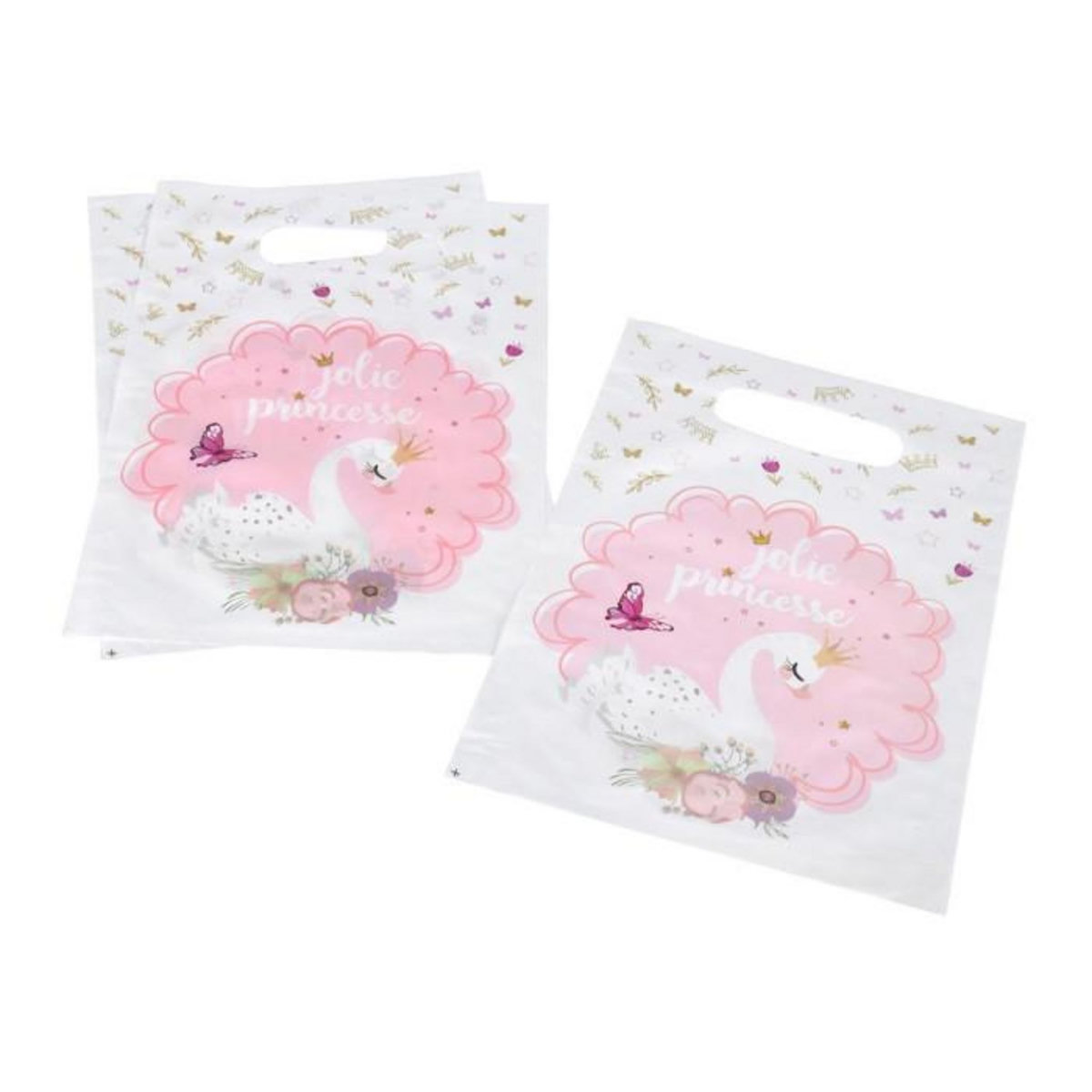 Paris Prix Lot de 6 Sacs à Bonbons  Cygne  23cm Blanc