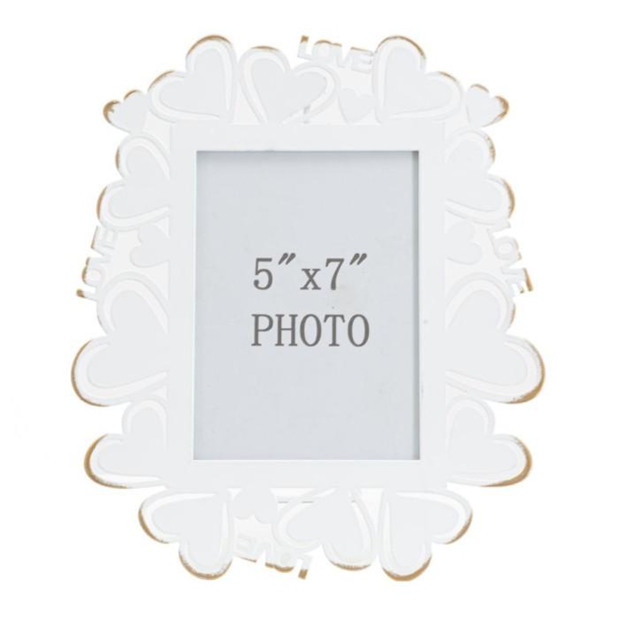 Voir la diapositive 2 : Paris Prix Cadre Photo Déco Cœur  Min  12x17cm Blanc