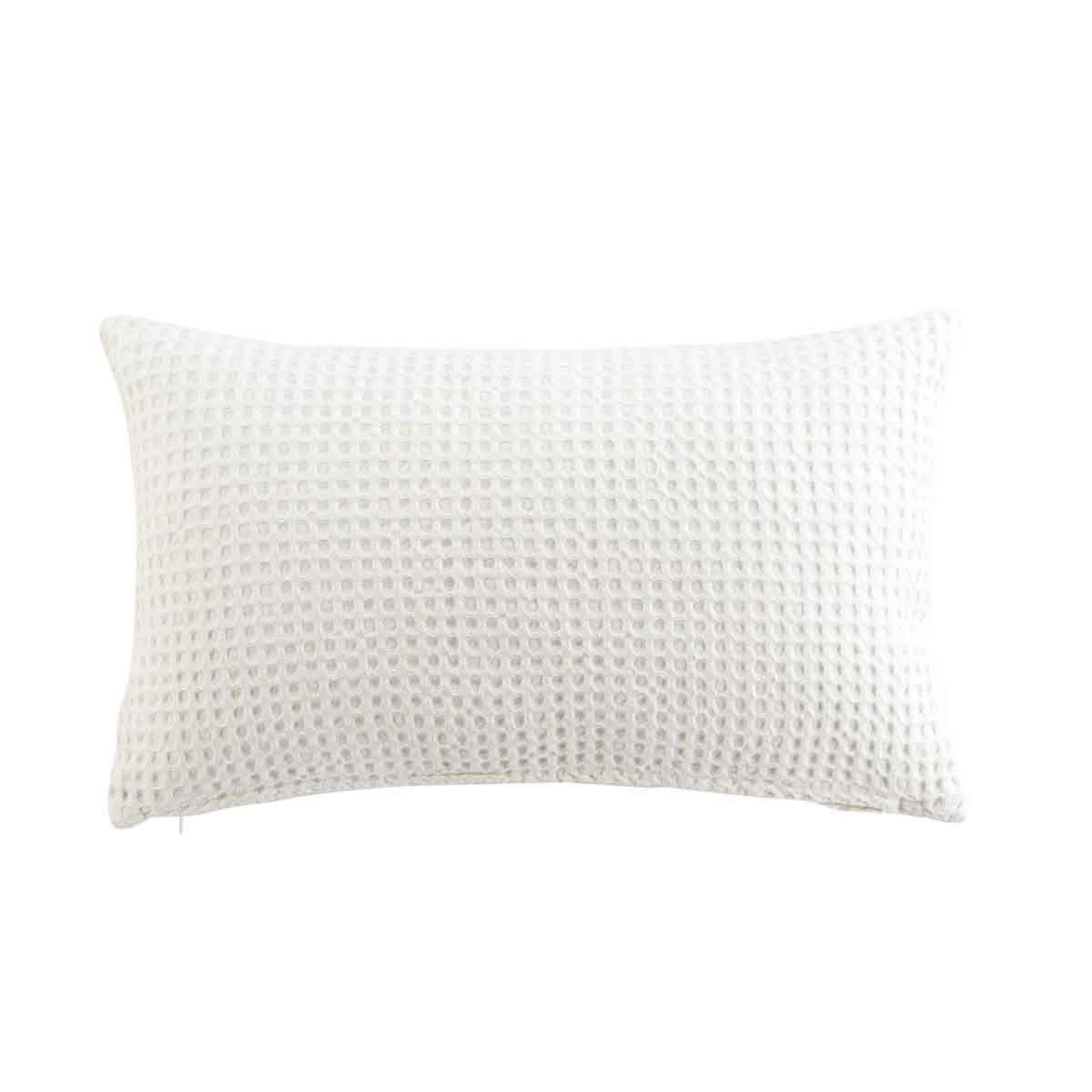 Voir la diapositive 1 : Douceur d'Intérieur Coussin déco  gaufrette  30x50cm blanc