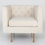 Voir la diapositive 2 : Paris Prix Fauteuil Design en Velours  Natacha  78cm Beige
