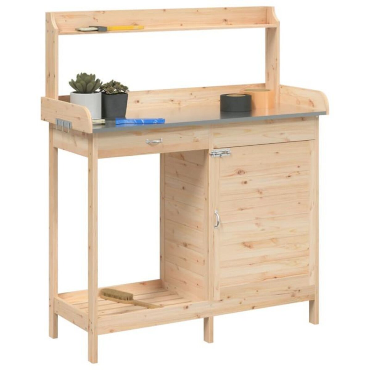 VIDAXL Table de rempotage avec armoire bois massif de sapin