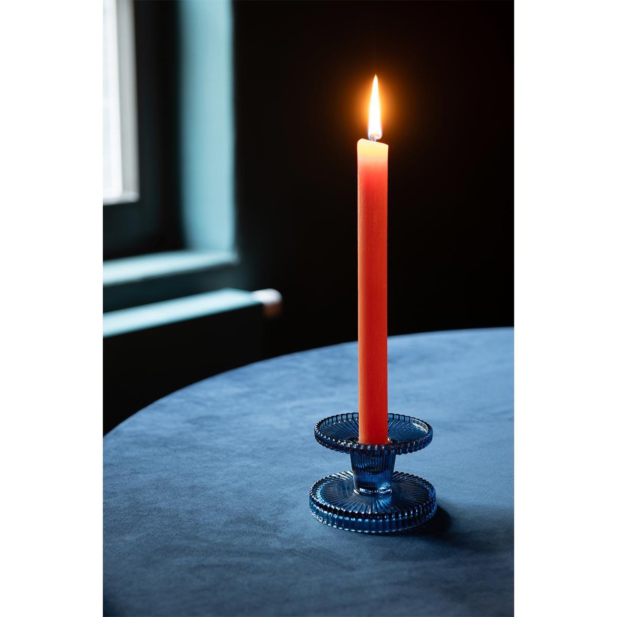 Voir la diapositive 6 : J-LINE Lot de 3 chandeliers en verre  nelly  16cm bleu