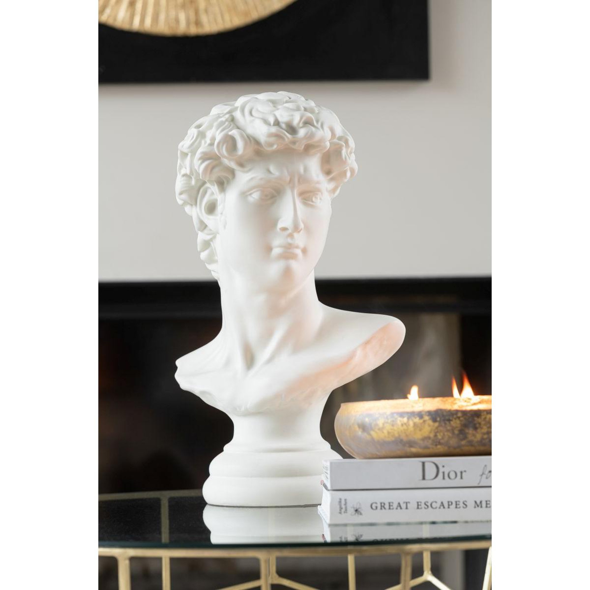 Voir la diapositive 3 : J-LINE Buste david en résine  holywood  51cm blanc