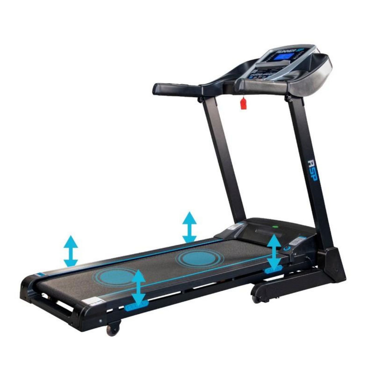 SPARRAW Tapis de Course Pliable RSP - 16km/h - 2,0 Cv - 13 Programmes, Inclinaison Motorisée 15%, Ecran LCD et Haut-Parleurs