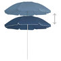 Voir la diapositive 2 : VIDAXL Parasol de jardin avec mat en acier bleu 180 cm