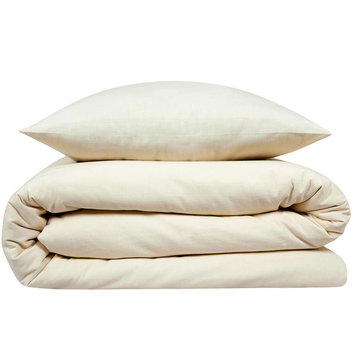 FUTURE HOME Parure de lit 2 personnes unie effet lin