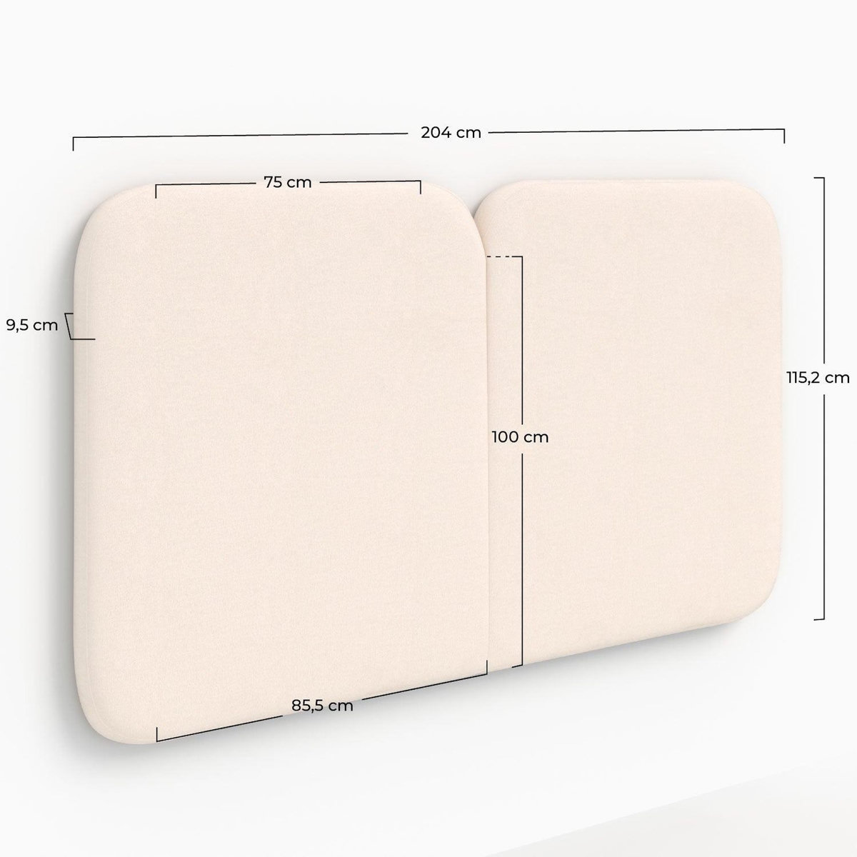 MAISON PAVANE Tête de lit en tissu blanc 160 cm-Etna