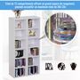 Voir la diapositive 5 : HOMCOM Lot de 2 étagères colonnes armoire de rangement CD-DVD 6 + 6 compartiments dim. 21L x 19l x 88H cm capacité max. 204 CD blanc