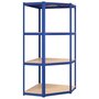 Voir la diapositive 2 : VIDAXL Etagere d'angle a 4 niveaux Bleu Acier et bois d'ingenierie