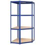 Voir la diapositive 2 : VIDAXL Etagere d'angle a 4 niveaux Bleu Acier et bois d'ingenierie