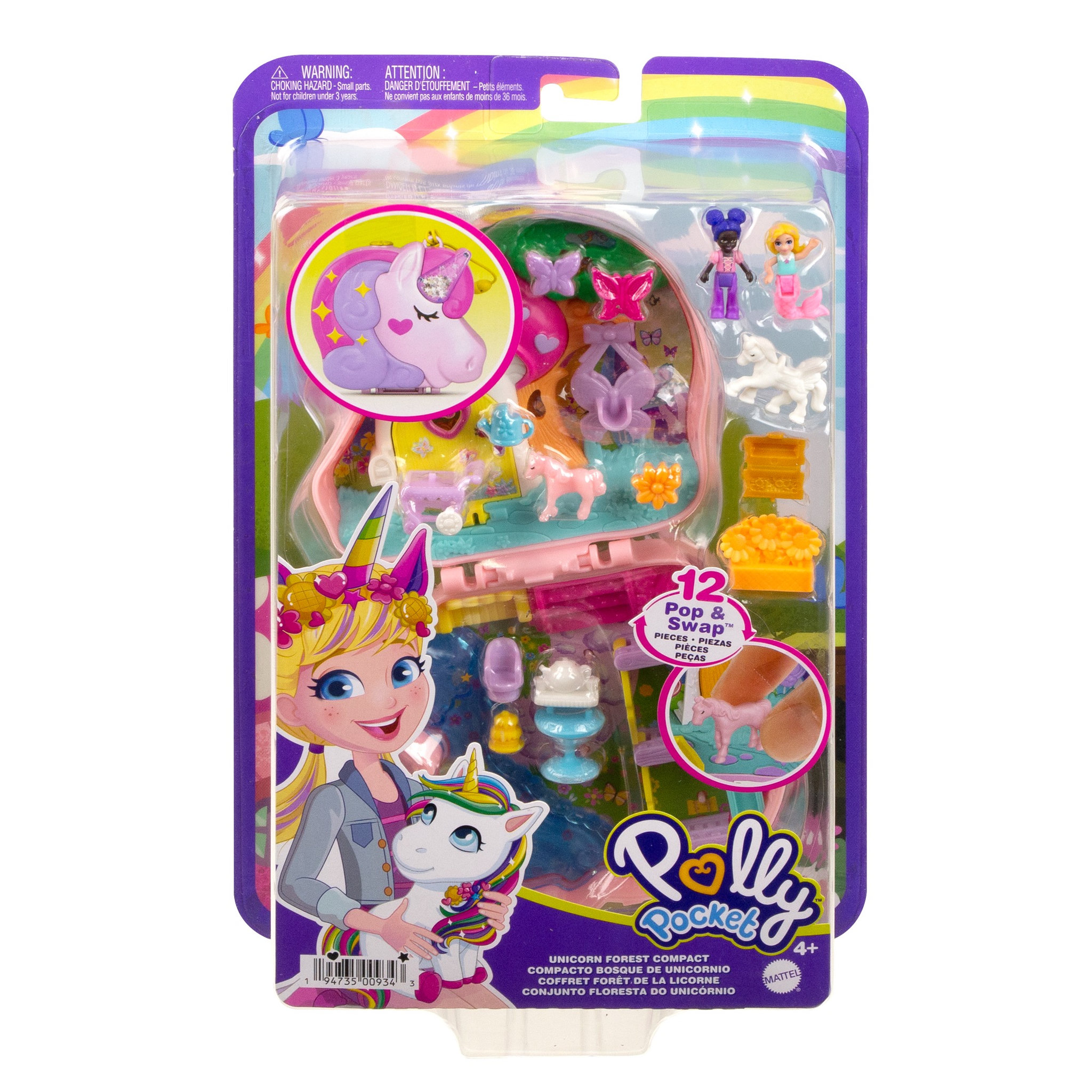 Voir la diapositive 1 : POLLY POCKET Mini poupée Polly Pocket - Coffret foret des licornes 
