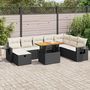 Voir la diapositive 1 : VIDAXL Salon de jardin avec coussins 9 pcs noir resine tressee acacia