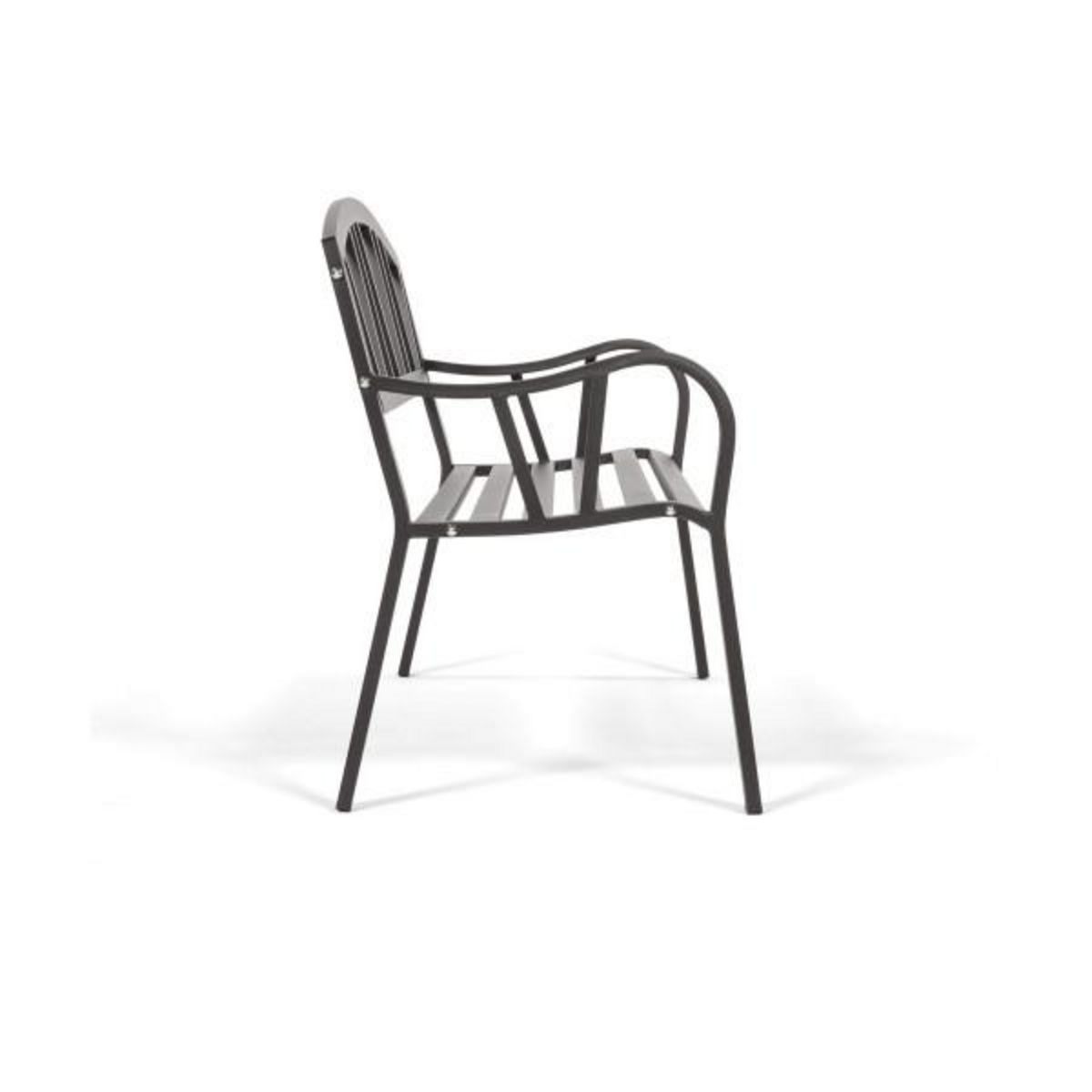 MARKET24 Banc avec Dossier Anthracite Fer (123 X 53 X 86 cm)