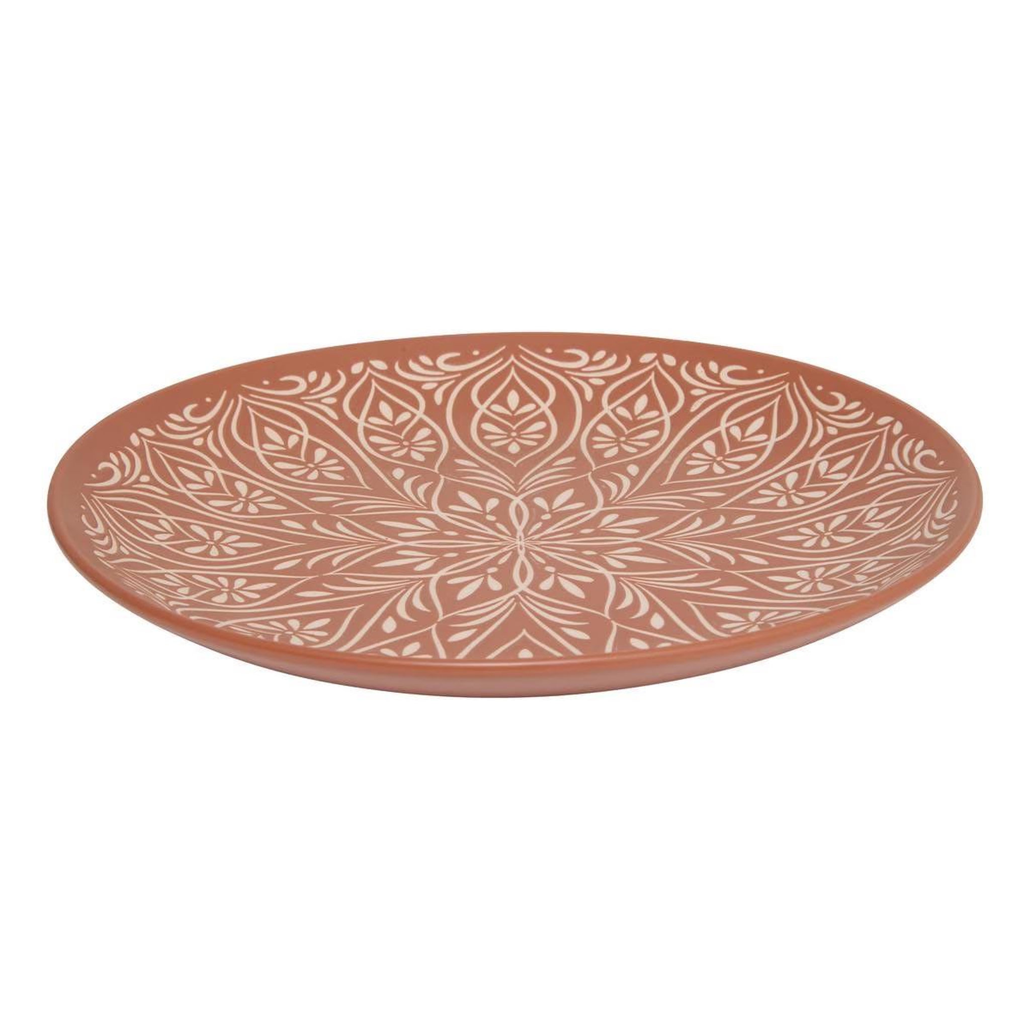 Voir la diapositive 2 : SECRET DE GOURMET Lot de 6 assiettes plates en céramique  inès  27cm terracotta