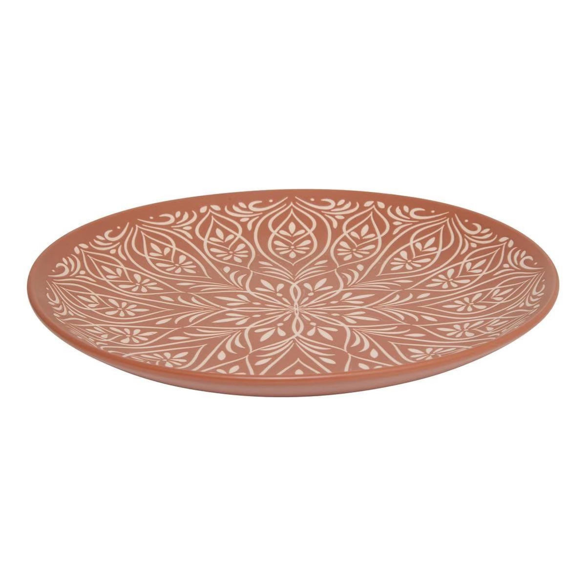SECRET DE GOURMET Lot de 6 Assiettes Plates en Céramique  Inès  27cm Terracotta