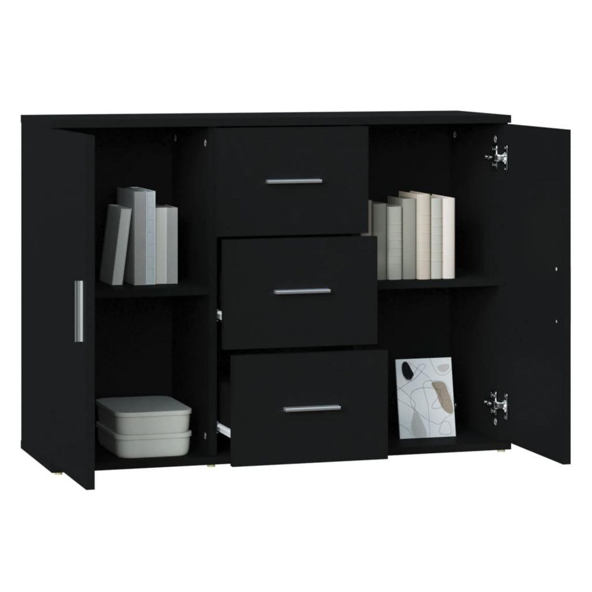 VIDAXL Buffet Noir 91x29,5x65 cm Bois d'ingenierie