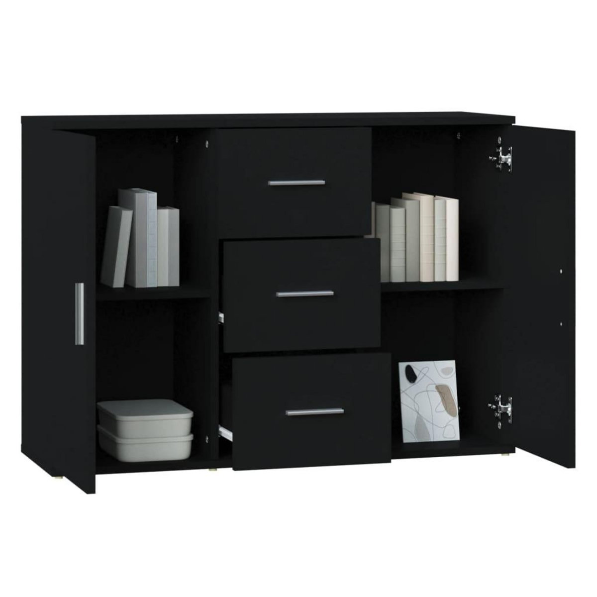 VIDAXL Buffet Noir 91x29,5x65 cm Bois d'ingenierie