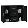 Voir la diapositive 4 : VIDAXL Buffet Noir 91x29,5x65 cm Bois d'ingenierie