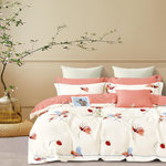 Home collection Parure housse de couette 100 % coton 57 fils Brévine. Coloris disponibles : Rose