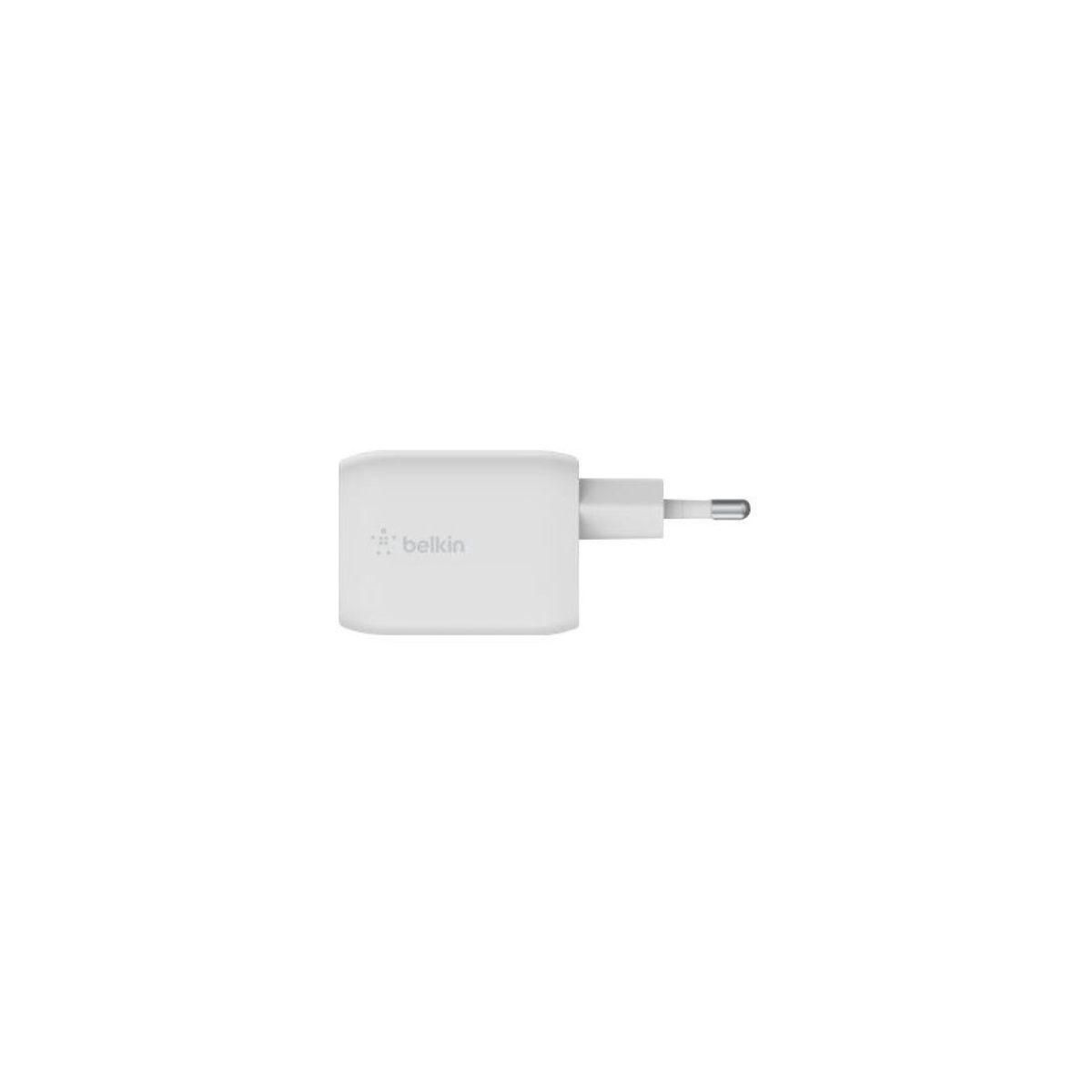 Belkin Chargeur USB C x2 65W GaN PPS Blanc