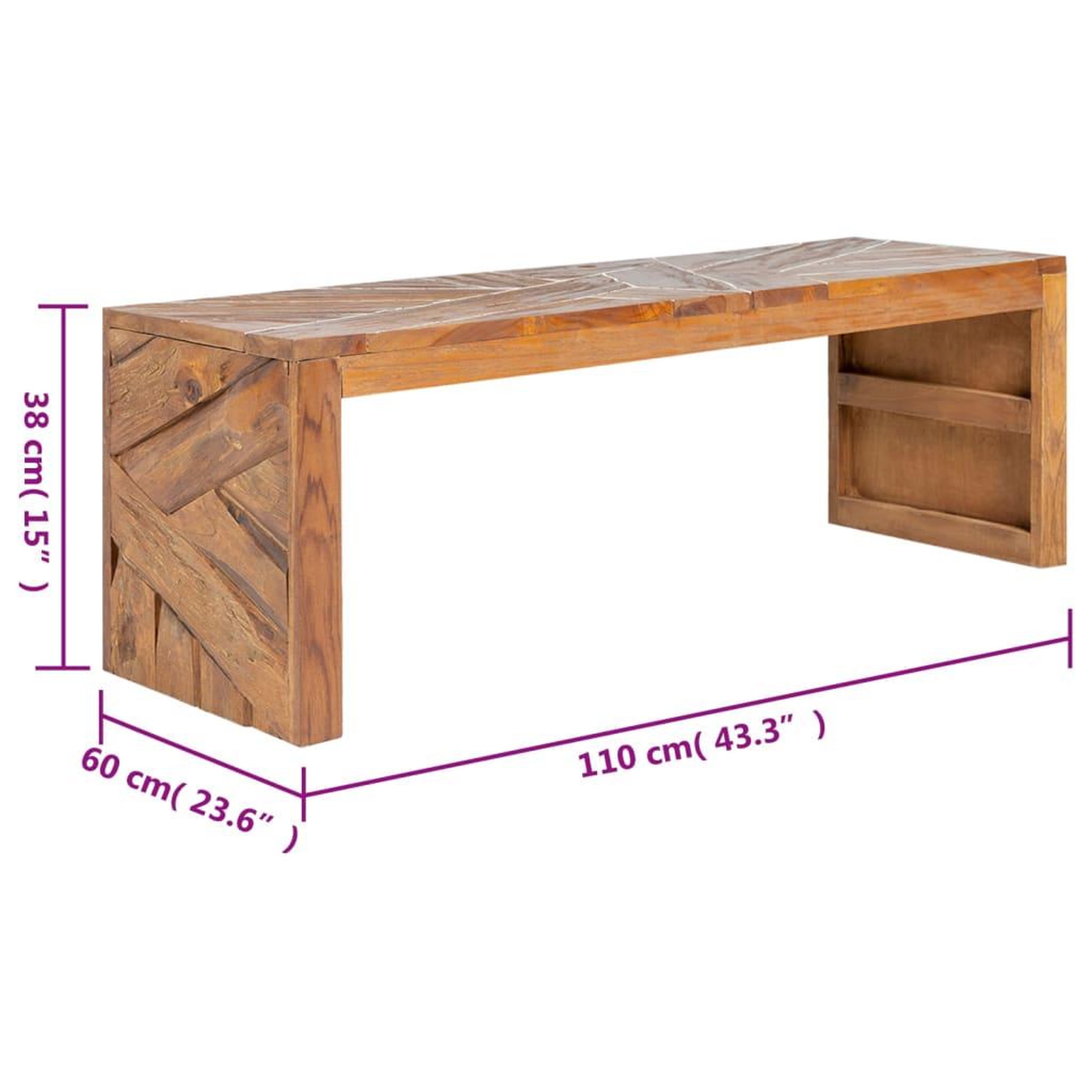 Voir la diapositive 6 : VIDAXL Meuble TV 110x60x38 cm Bois de teck massif