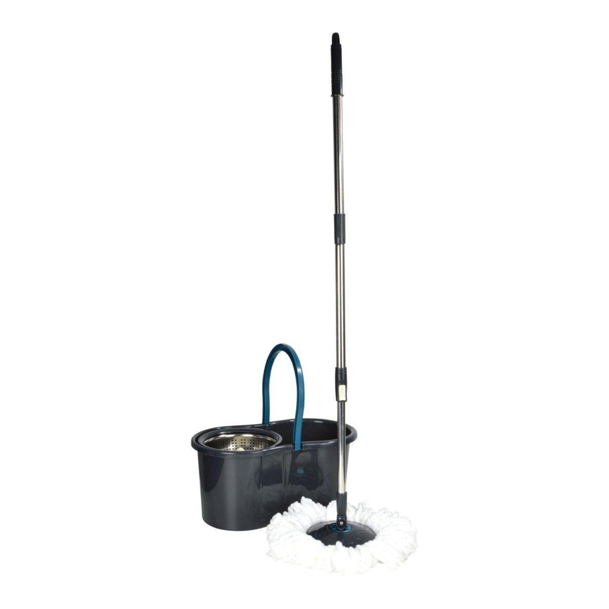Voir la diapositive 1 : HOMEA Balai Essorage & Seau  Auto  12,5L Anthracite