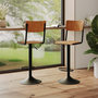Voir la diapositive 2 : Rendez vous déco Lot de 2 chaises de bar réglables 60/80 cm en bois foncé-Clem
