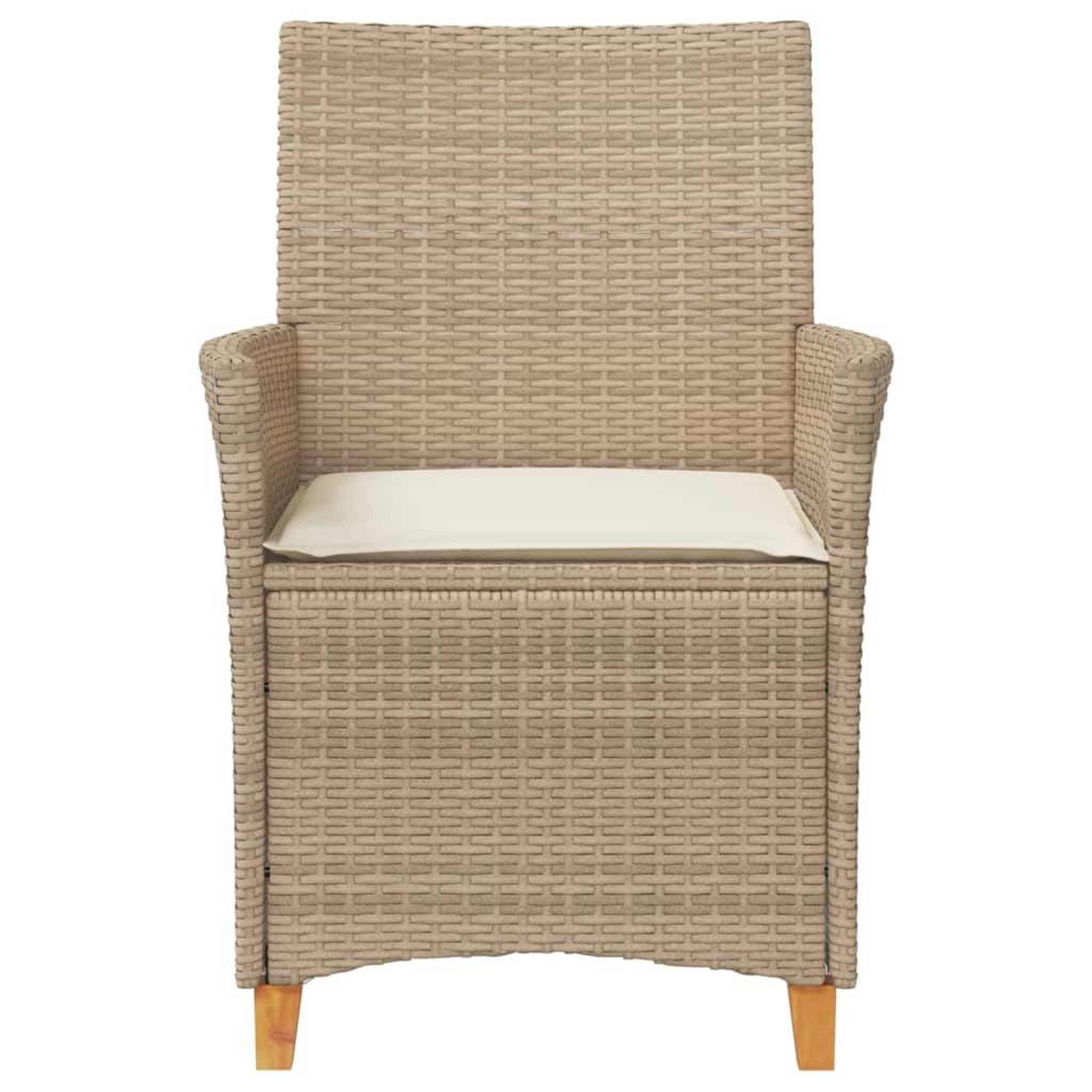 Voir la diapositive 5 : VIDAXL Chaises de jardin coussins lot de 2 beige resine tressee bois