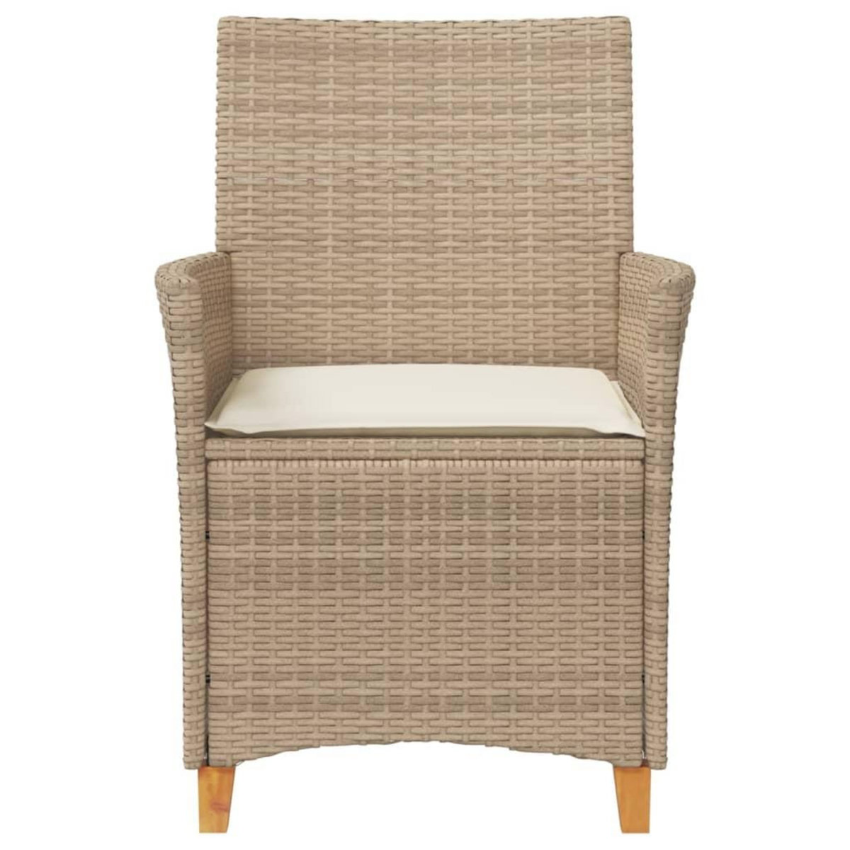 VIDAXL Chaises de jardin coussins lot de 2 beige resine tressee bois