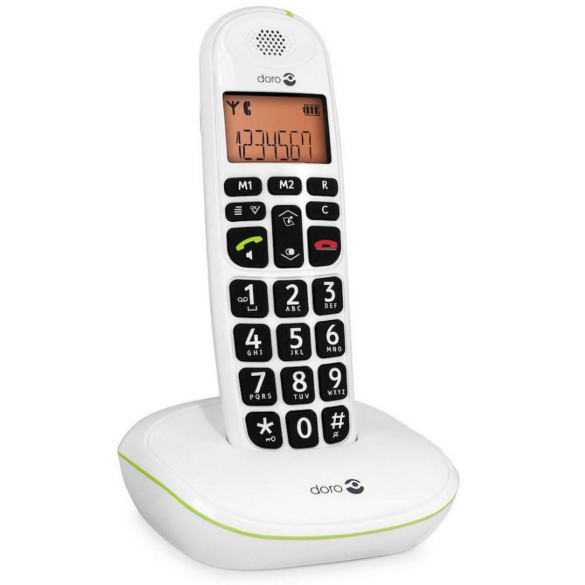 Doro Téléphone sans fil dect blanc sans répondeur - phoneeasy100w