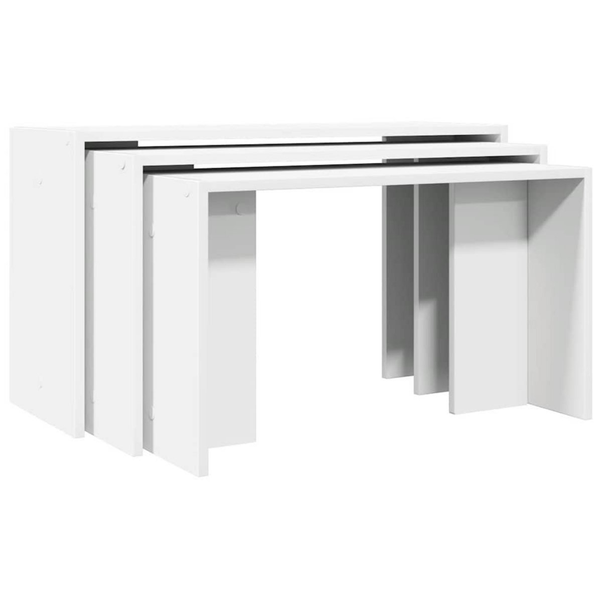 VIDAXL Tables gigognes 3 pcs blanc bois d'ingenierie