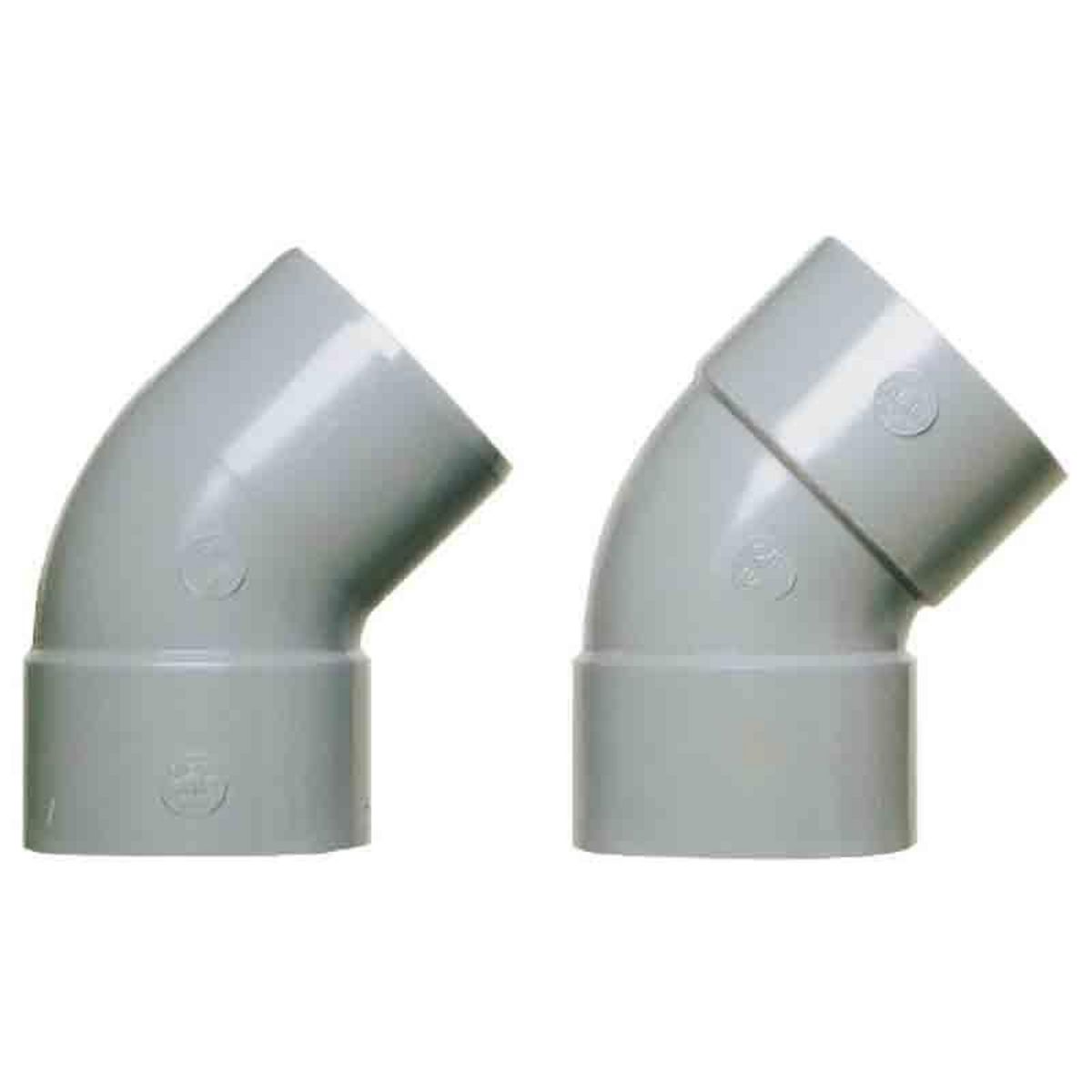 GIRPI Coude d'évacuation à 45° mâle/femelle Ø 125 mm