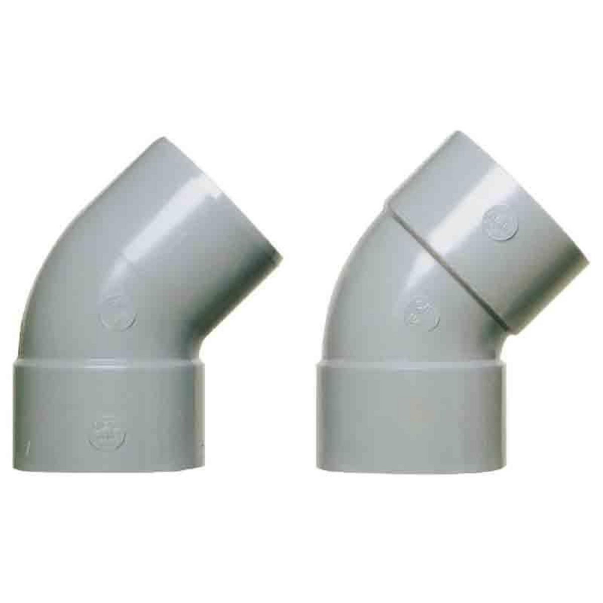 GIRPI Coude d'évacuation à 45° mâle/femelle Ø 125 mm