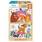 EDUCA Puzzles 2 X 16 pcs animaux de Disney en bois