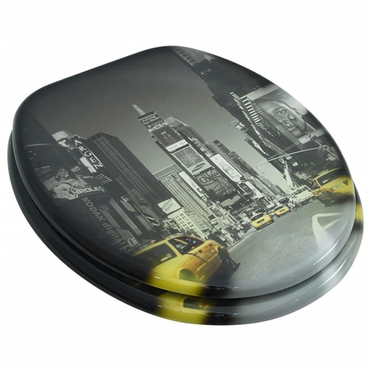 VIDAXL Siege de toilette avec couvercle en MDF Design de New York