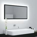 VIDAXL Miroir a LED de salle de bain Noir 90x8,5x37 cm Acrylique