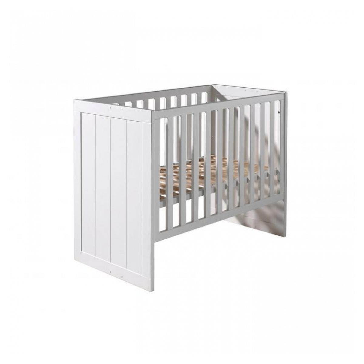 Vipack Lit Bébé Transformable Erik en Pin Massif Blanc - Design Élégant et Pratique