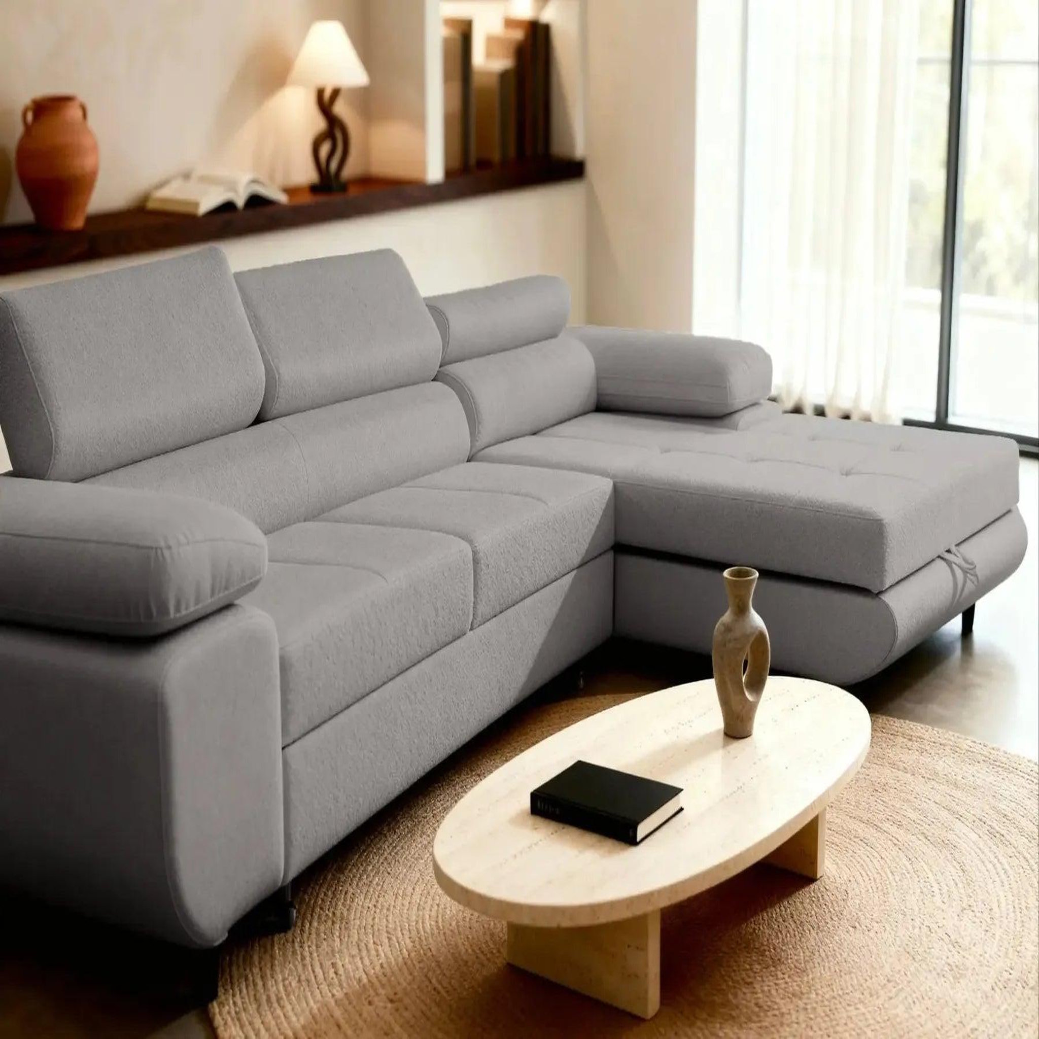 Voir la diapositive 6 : CASANOVA PARIS Charlie - canapé d'angle convertible tissu chiné