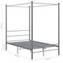 Voir la diapositive 6 : VIDAXL Cadre de lit a baldaquin Gris Metal 120x200 cm