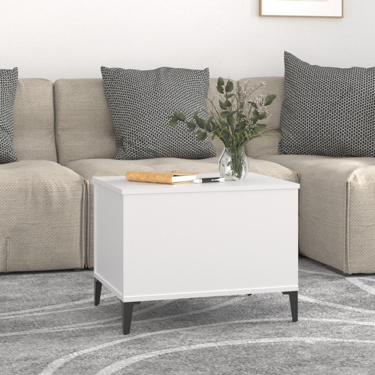 VIDAXL Table basse Blanc 60x44,5x45 cm Bois d'ingenierie