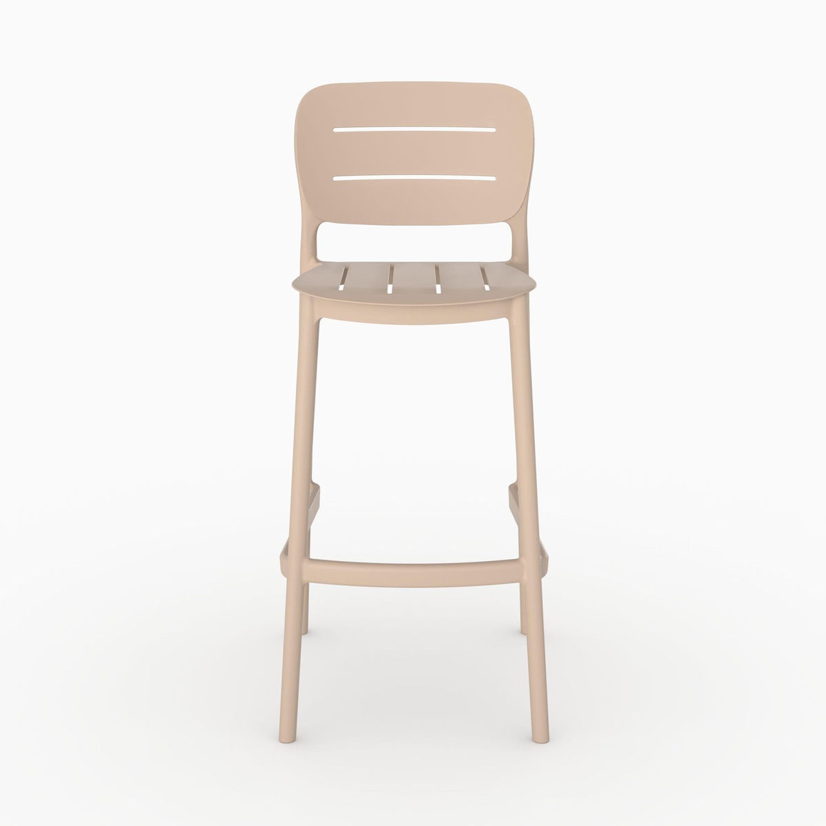 MAISON PAVANE Lot de 2 chaises de bar de jardin 75 cm en plastique beige-Lola