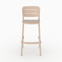 Voir la diapositive 3 : MAISON PAVANE Lot de 2 chaises de bar de jardin 75 cm en plastique beige-Lola