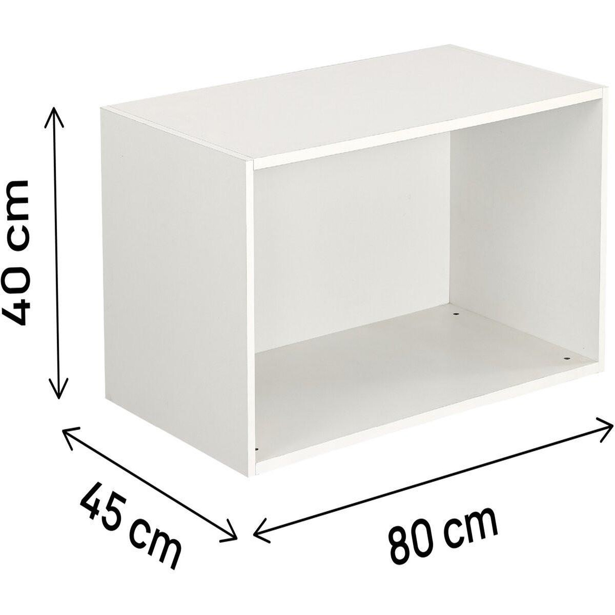 Voir la diapositive 3 : Habitat et Jardin Module de surélévation de dressing en bois  opéra  - 80 x 45 x 40 cm - blanc